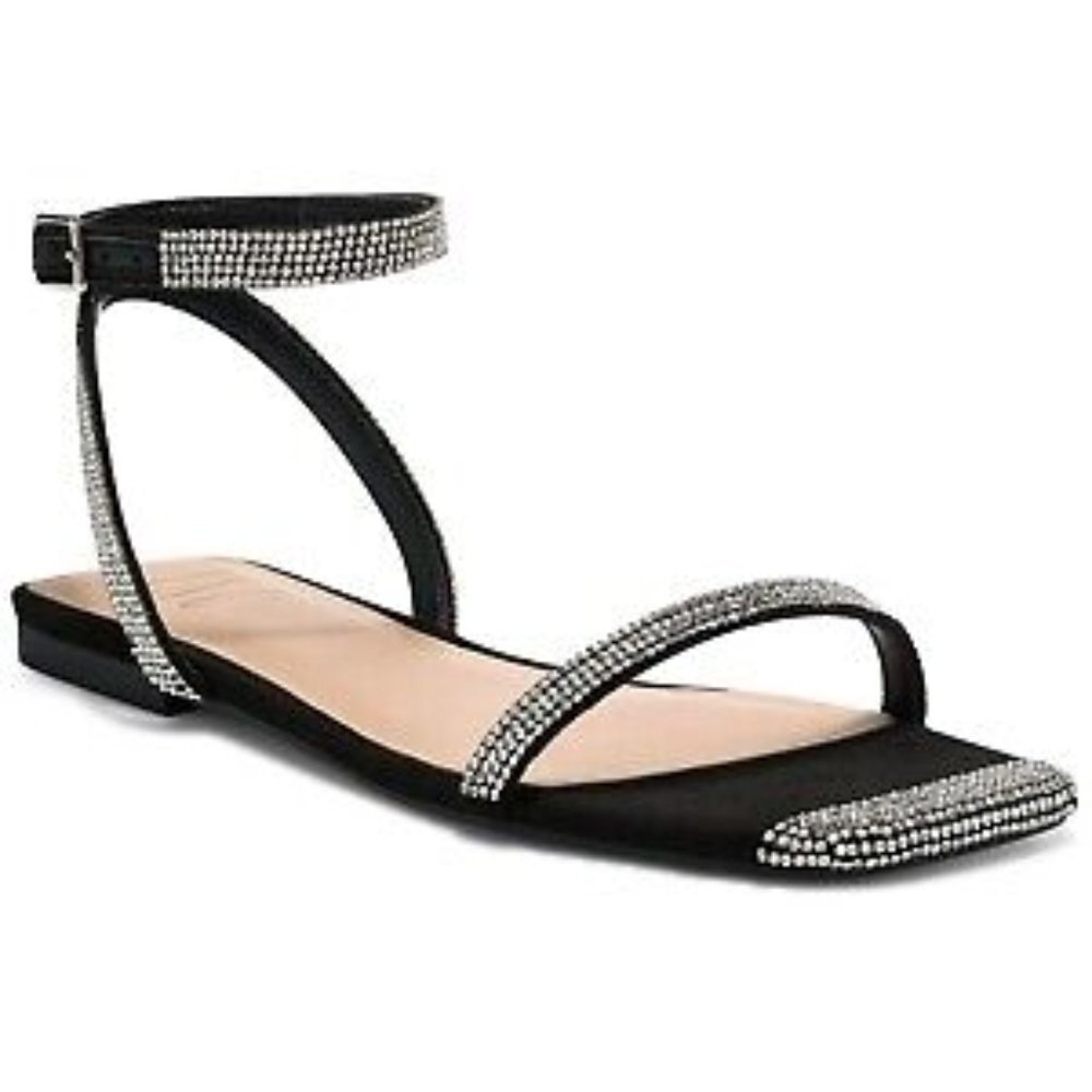 INC INTERNATIONAL CONCEPTS Women's Persida Black Flat Sandals Size 8M